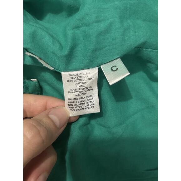 Loft Green Women’s Embroidered Pencil Skirt Size 0 28” Waist 100% Cotton - Picture 7 of 7